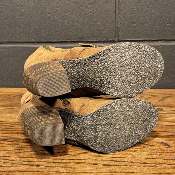 Naughty Monkey Fa So La Brown Stacked Leather Ankle Western Boots Women’s 9 - Picture 8 of 8